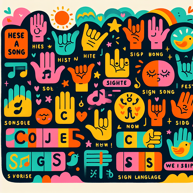 preschool song lyrics with sign language symbols