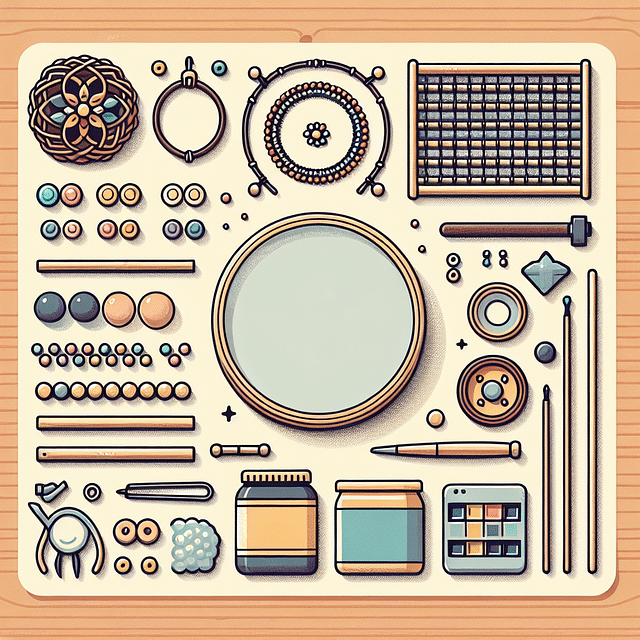 craft materials for making an ocean drum laid out on a table