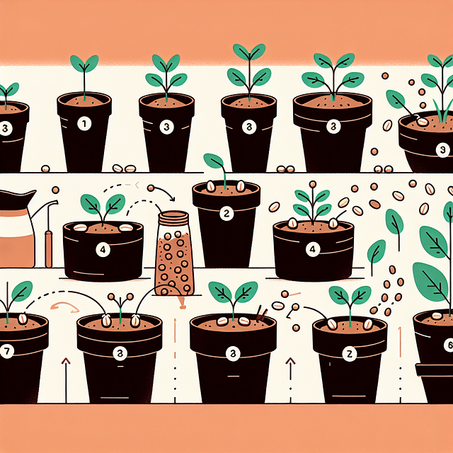 Number markers being placed in pots with planted seeds.