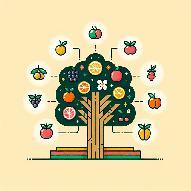 completed Fruits of the Spirit tree craft on display