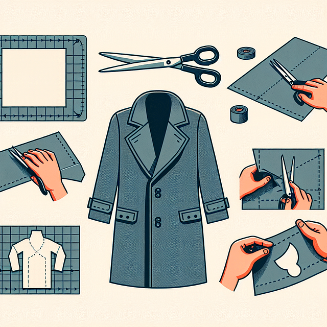 cutting a coat shape out of construction paper