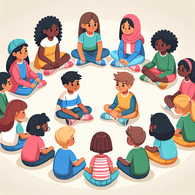 children sitting in a circle sharing their thoughts