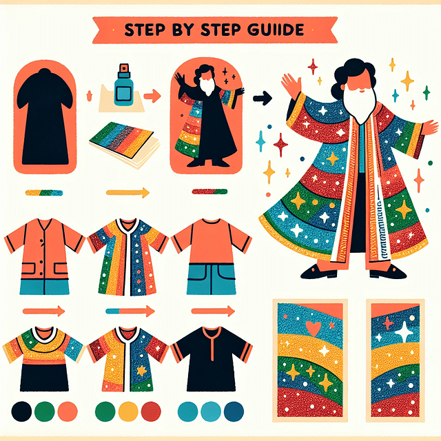 finished Joseph's Coat of Many Colors craft with glitter and stickers