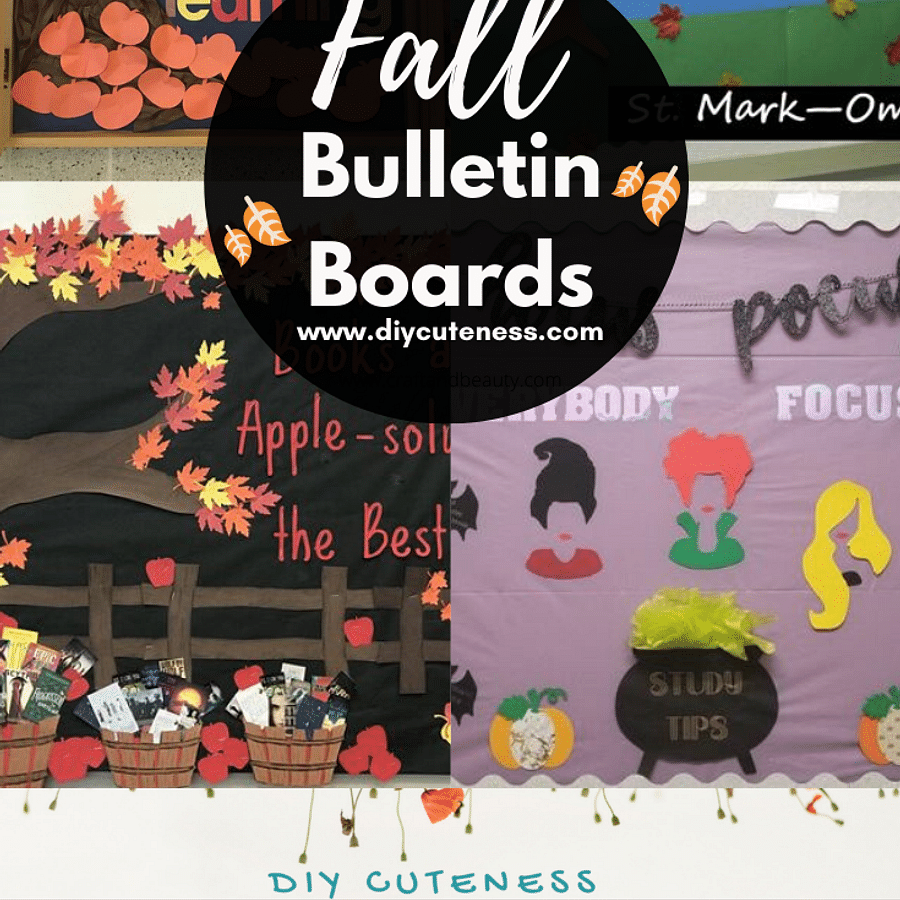 Preschool bulletin board decorated with seasonal themes