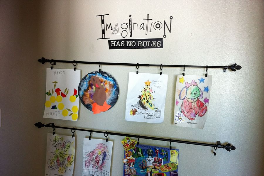 children\'s artwork display