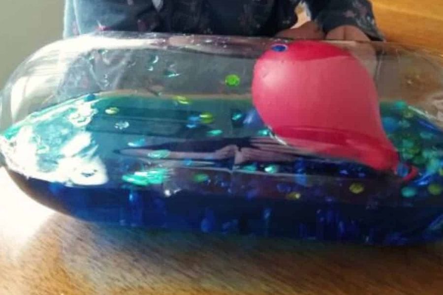 plastic sea creatures for sensory play