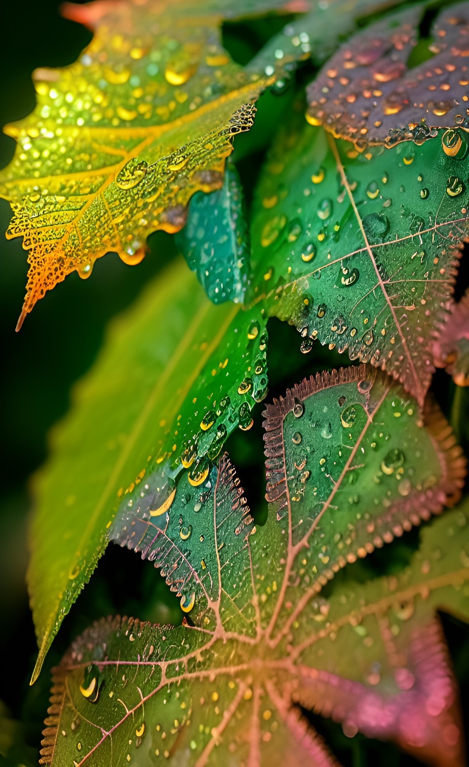 leaf with dew