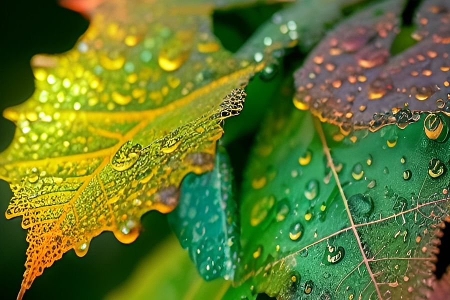 leaf with dew