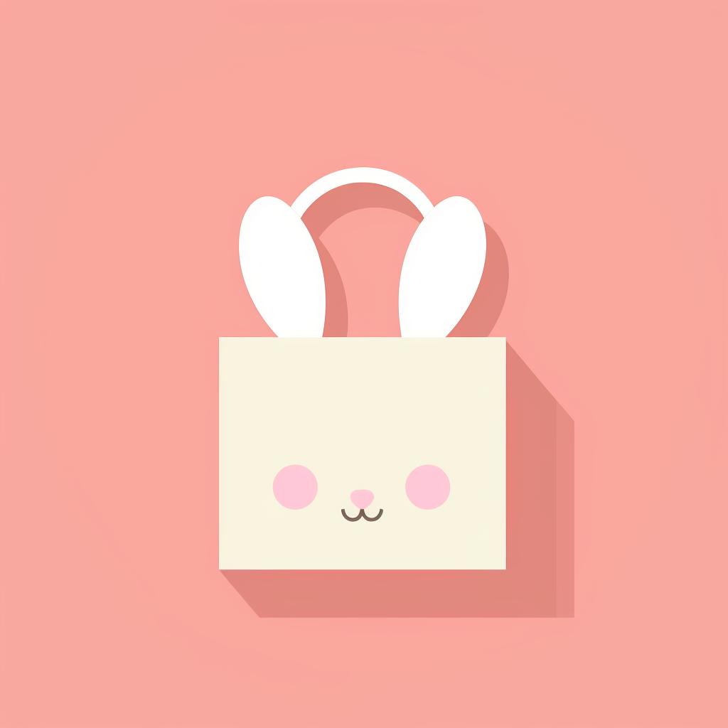 Paper bag with bunny ears attached