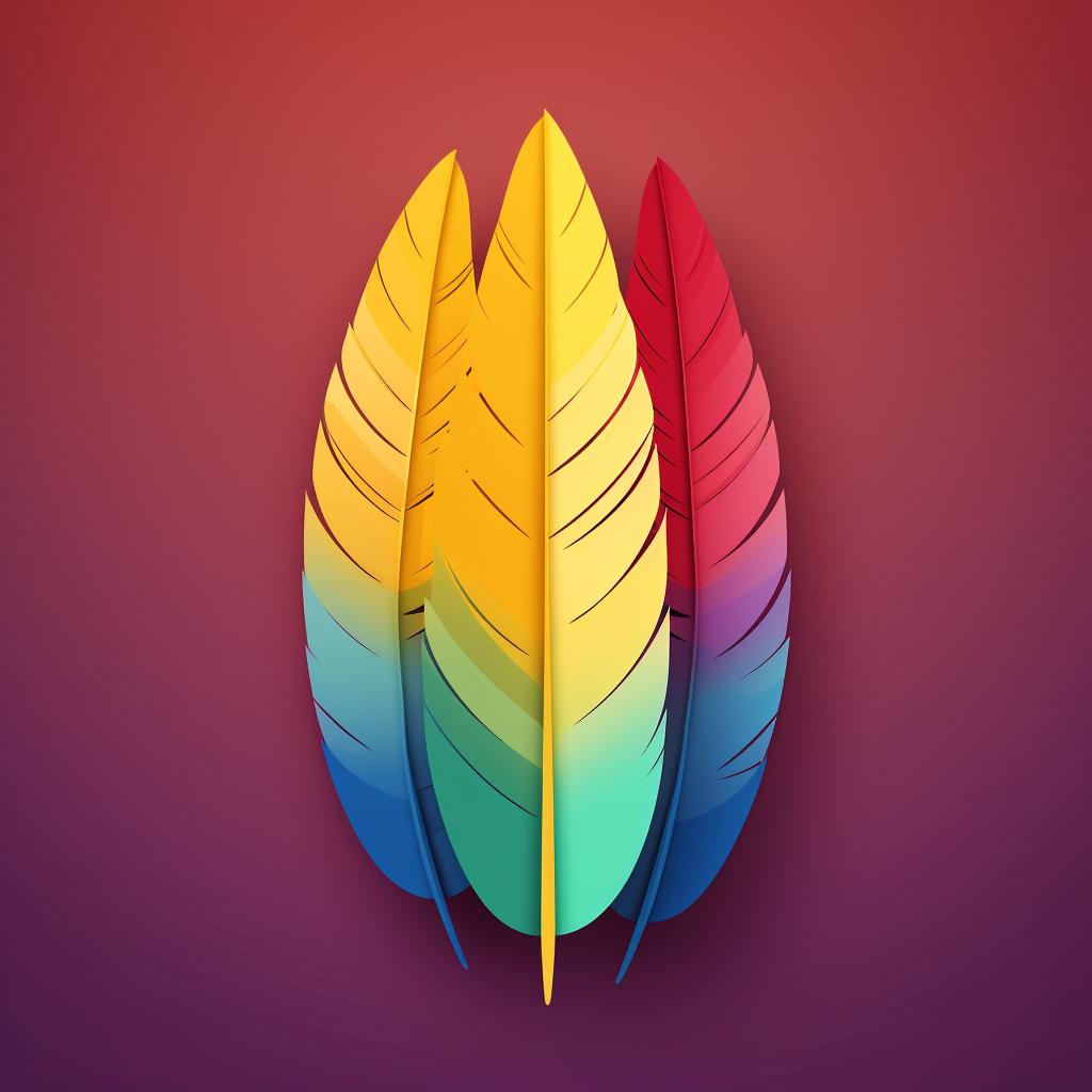 Colorful paper feathers