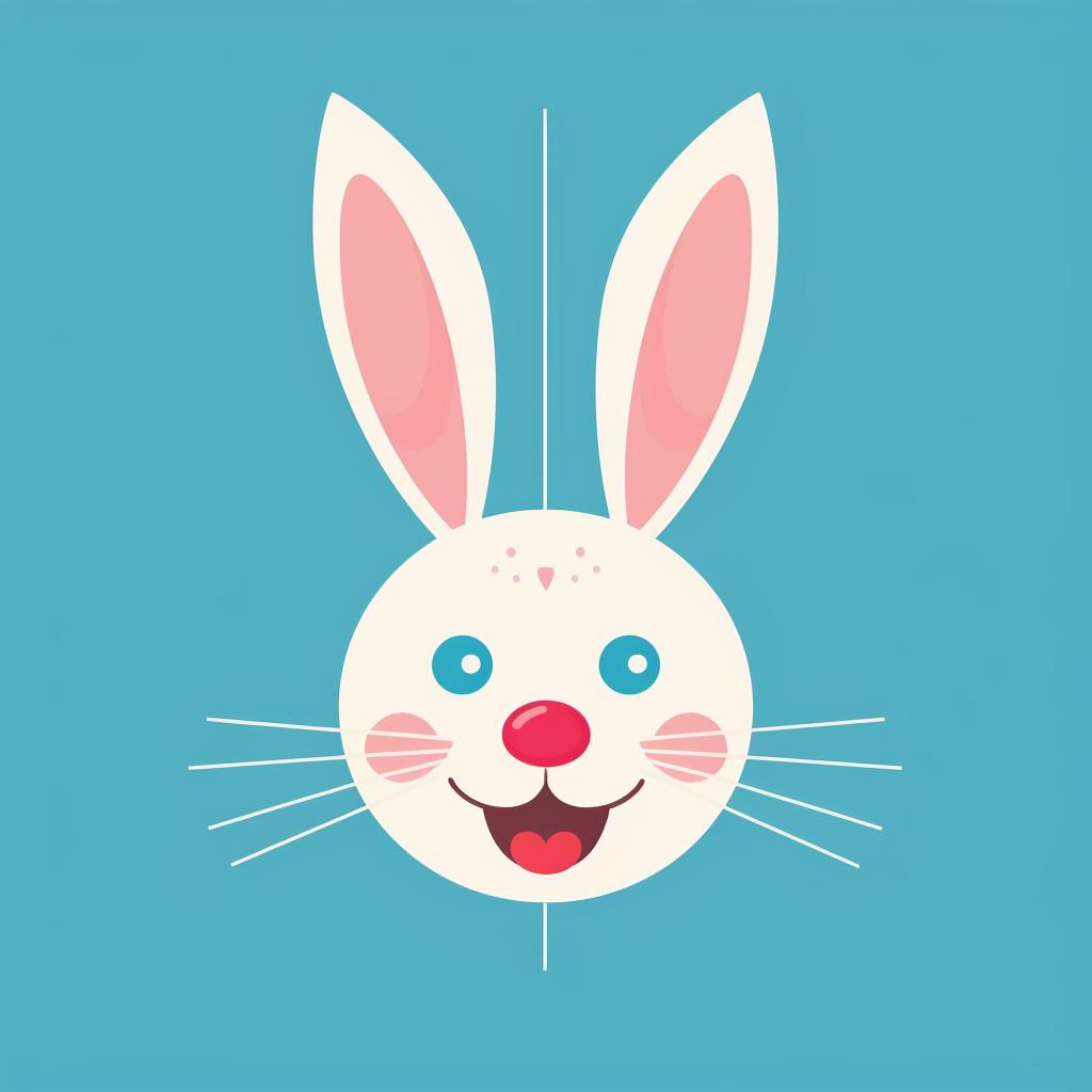 Easter Bunny Puppet with a drawn mouth and whiskers