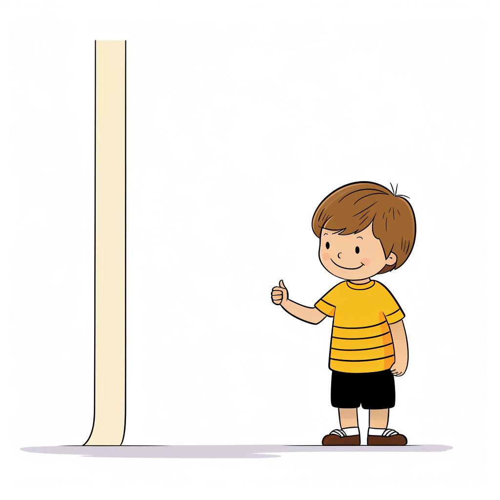 A child drawing on a paper strip.