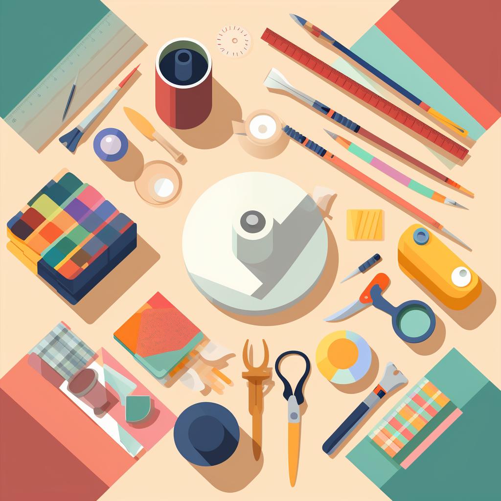 Craft materials spread out on a table