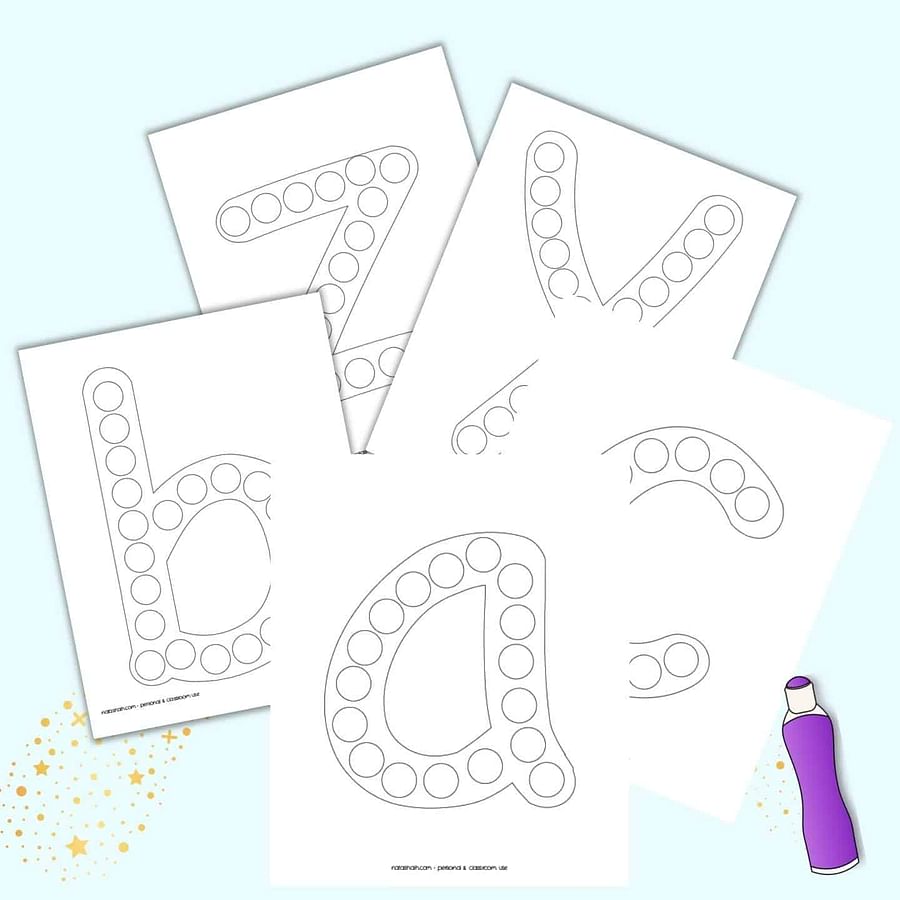 Alphabet themed coloring page for preschoolers