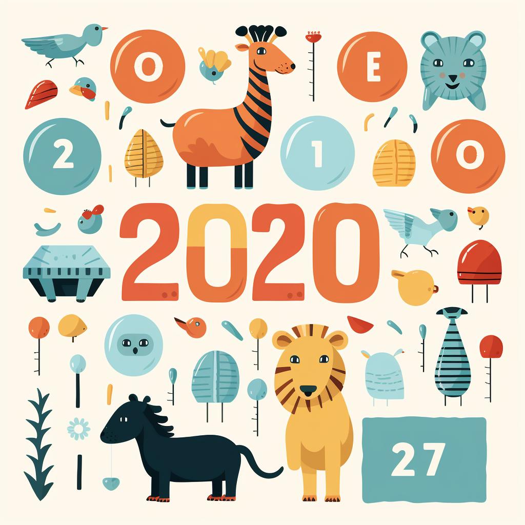 Materials needed for the Number Zoo bulletin board