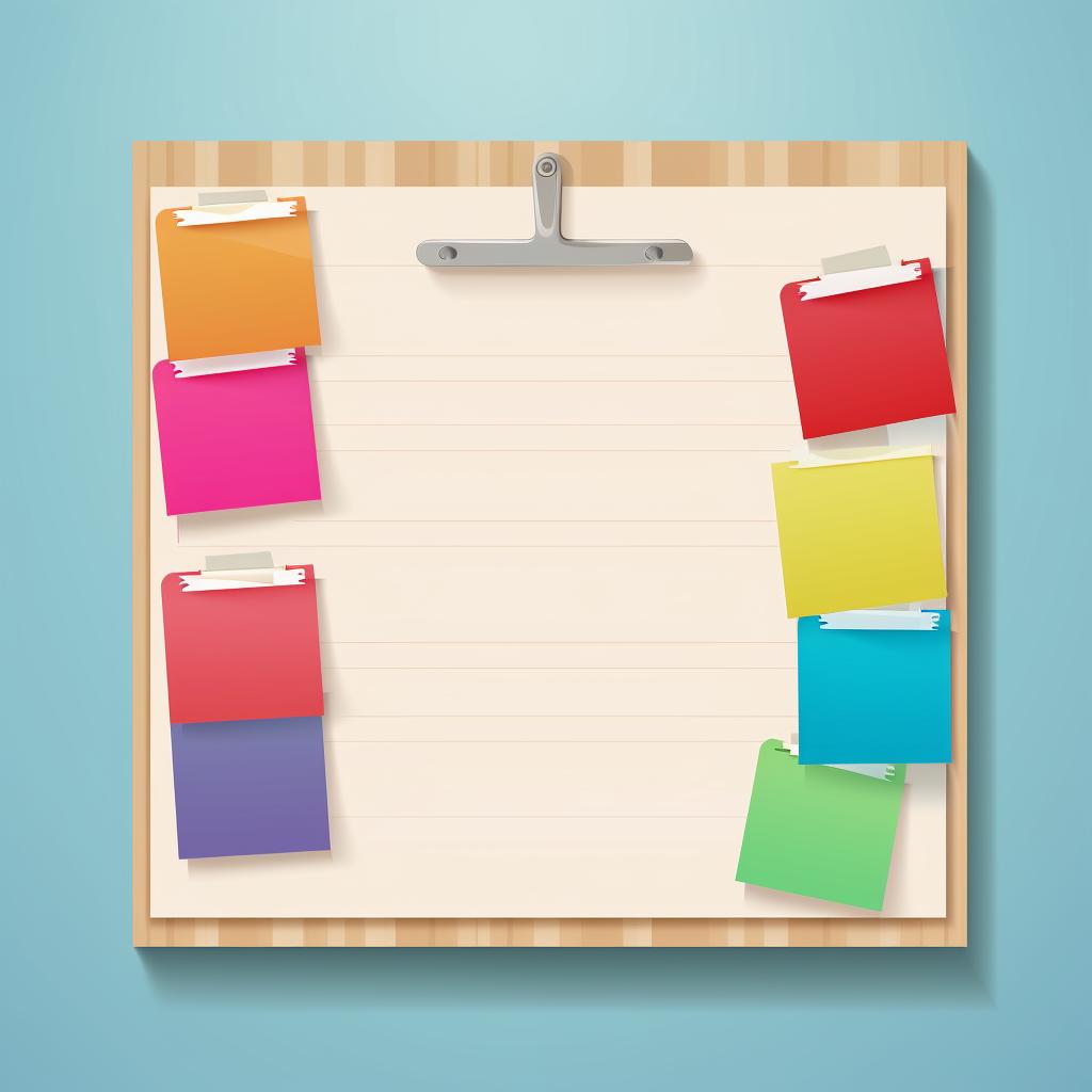 Colorful paper covering the bulletin board