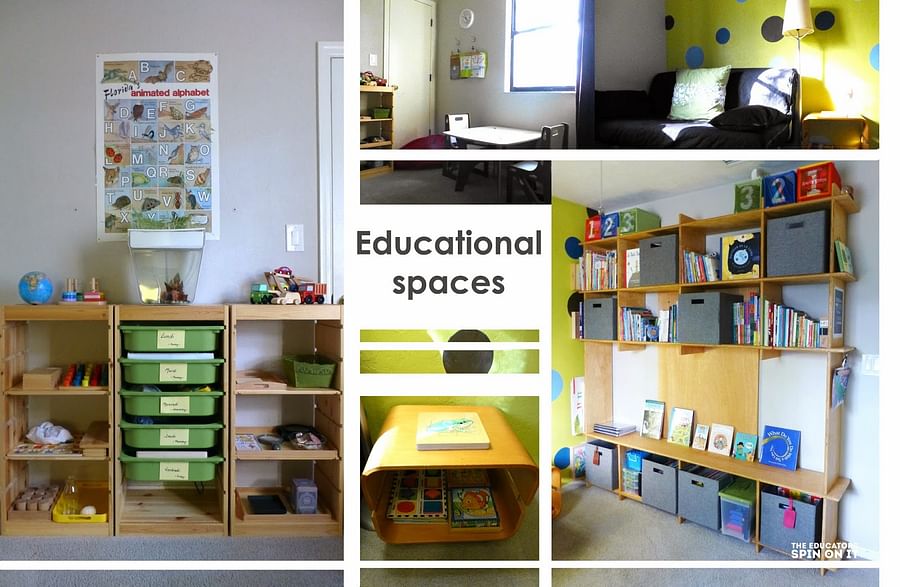 Well-organized home learning space for preschoolers