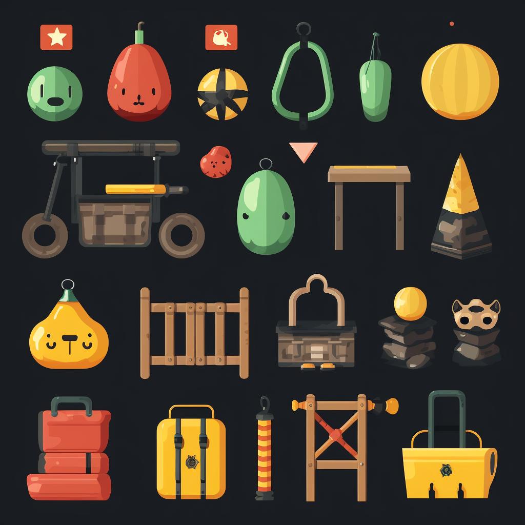 A collection of safe items for obstacles.