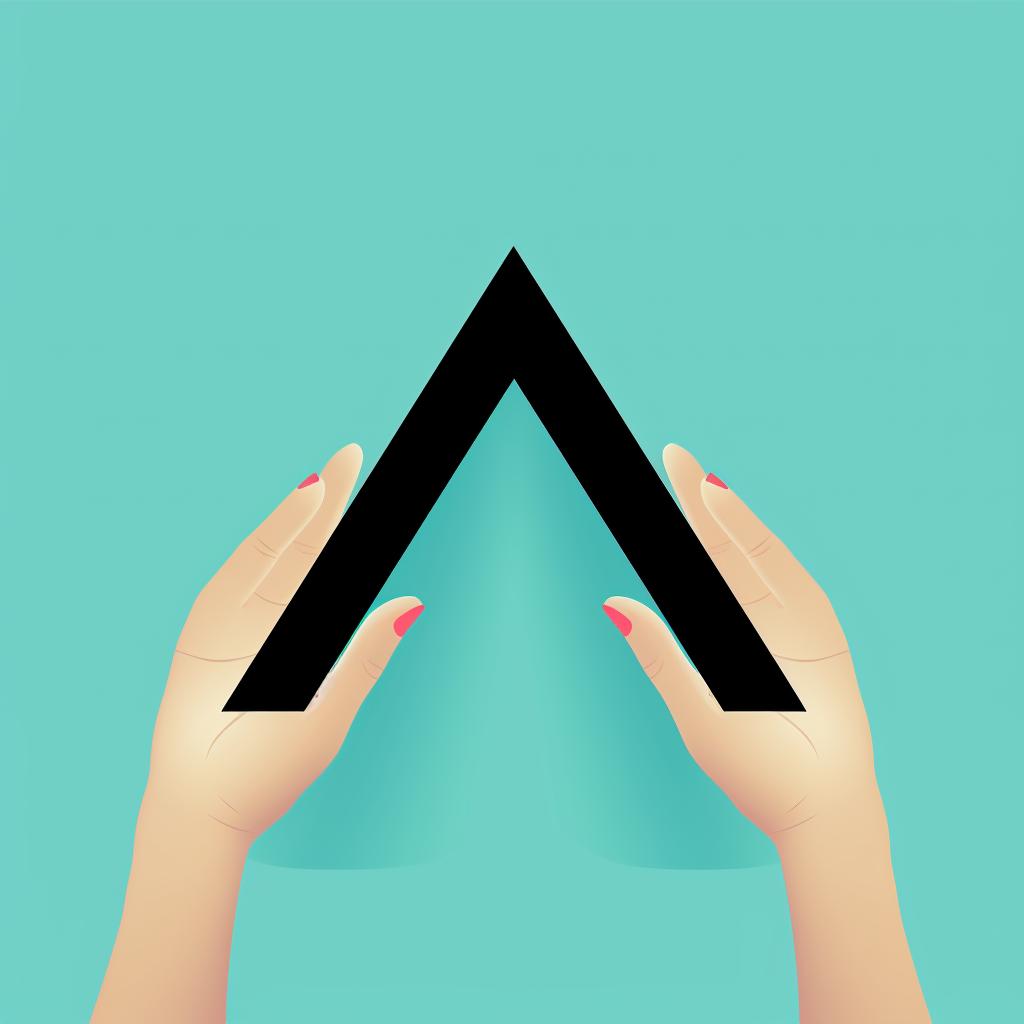 Hands folding the corners of a triangle upwards